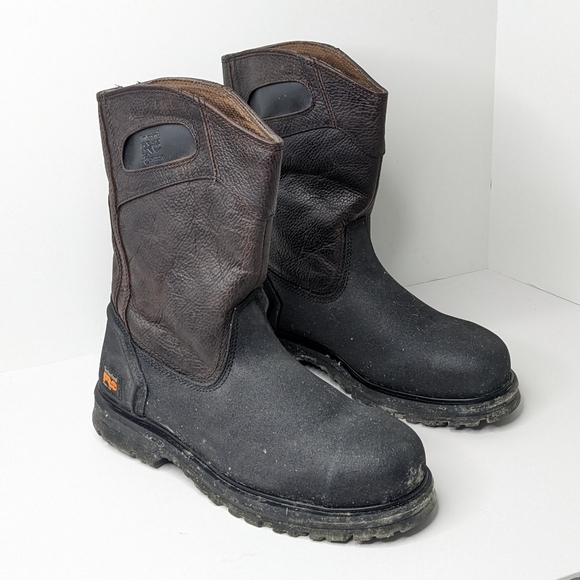 Timberland Powerwelt Pull On Steel Toe Work Boots, Brown, Men's 12